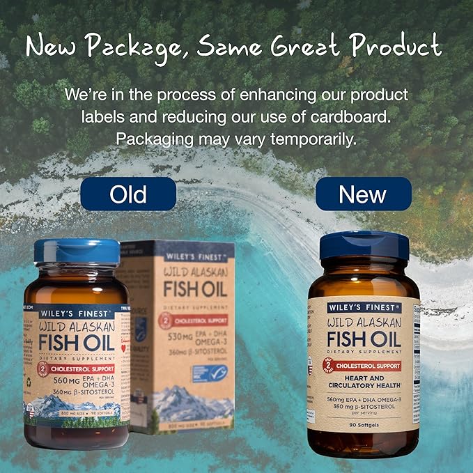 Wiley's Finest Wild Alaskan Fish Oil 560mg Omega-3s Omega-3s - 90 Softgels (45 Servings)