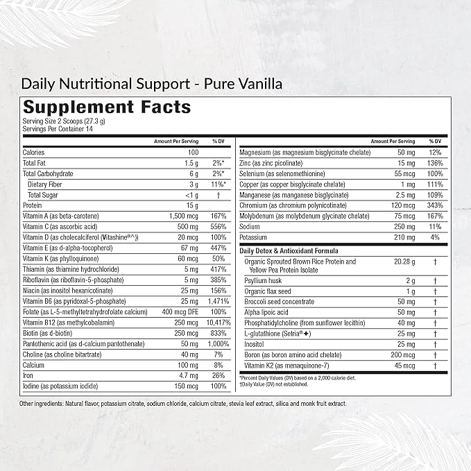 Equilife - Daily Nutritional Support, Organic Vanilla,14 Servings