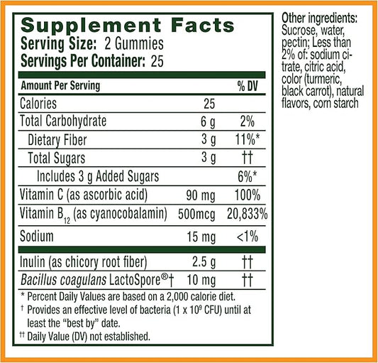 Align Probiotic, Gut Health & Immunity Support, Probiotic for Women and Men, #1 Doctor Recommended Brand, Vitamin C and B12 for Immune Support & Energy, Citrus Flavor, 50 Gummies