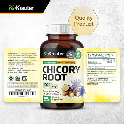 Chicory Fiber Supplement 1200 mg 100 Vegan