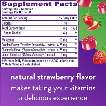Vitafusion Max Strength Melatonin 10mg Gummy 100 Count 50+ Multivitamin 60 Count
