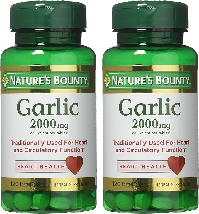 Nature's Bounty Garlic, 2000mg, 120 Coated 2), 2 2 Bottles 120 Tablets