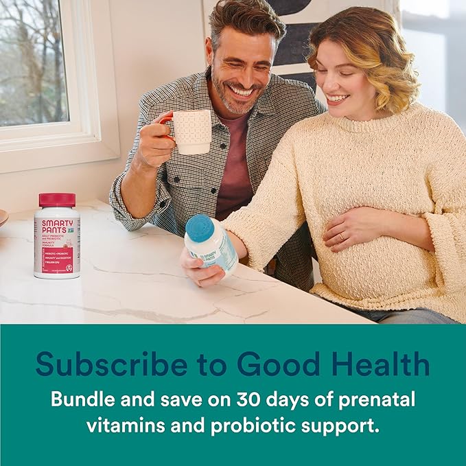 SmartyPants Prenatal Multivitamins and Probiotic Immunity 3 Fish D3, C, (30 Day