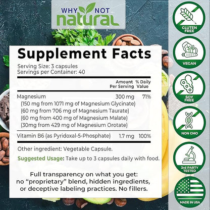 4-in-1 Magnesium Complex Supplement 300 mg 120 Capsules