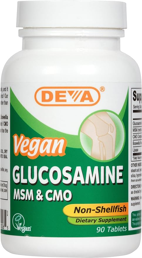 DEVA VEGAN VITAMINS VEGAN GLUCOSAMINE,MSM-CMO, 90 (3 pack)