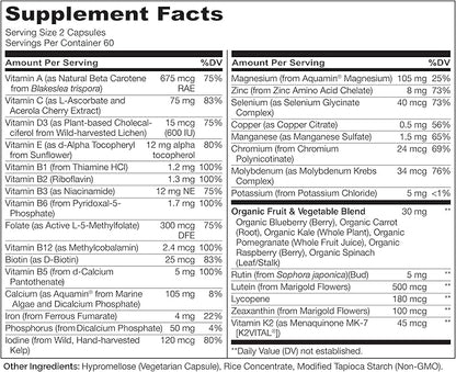 NATURELO Whole Food Multivitamin for Teens 120 Capsules