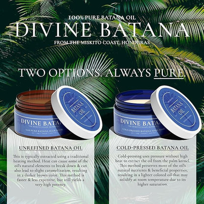 100% COLD-PRESSED (Unscented) Batana Oil - Thicker, Fuller Hair! Fights Thinning & Promotes Growth. A Hair & Scalp 'SUPERFOOD'! Repairs Damage & Rich in Vitamin E.