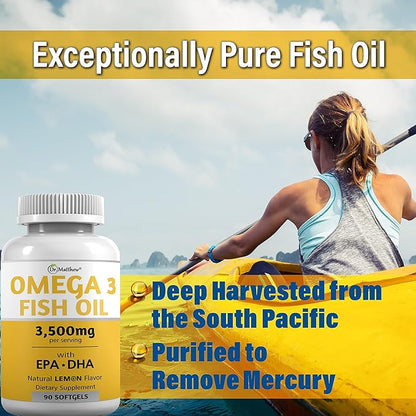 Omega 3 Fatty Acid Supplements. Burpless 3000mg High 3 Supplements 3 Capsules.