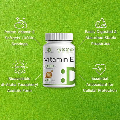 DEAL SUPPLEMENT Vitamin E Supplements, 1,000 240 Softgels