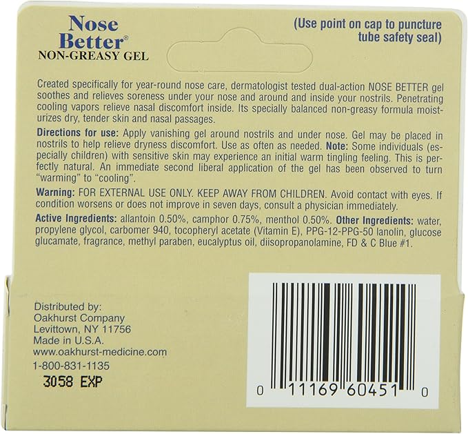 Nose Better Non-Greasy Aromatic Relief Gel, 0.46 Ounce
