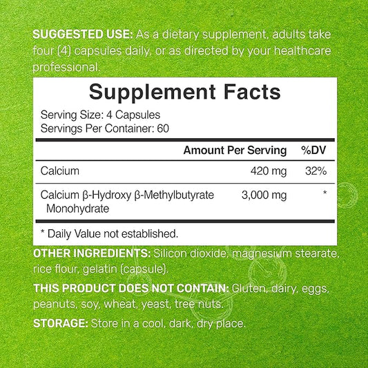 DEAL SUPPLEMENT Ultra Strength HMB Supplements 3,000mg Per Serving, 240 Capsules | Third Party Tested | Supports Muscle Growth, Retention & Lean Muscle Mass | Fast Workout Recovery